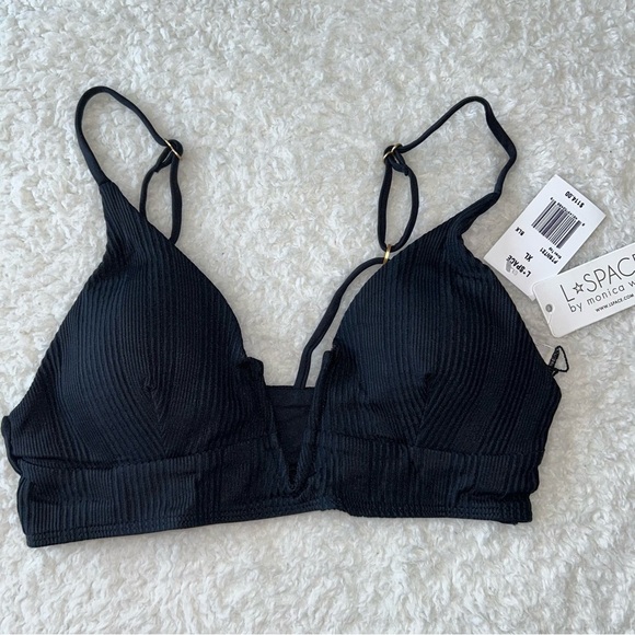 L*Space Siren Bikini Top In Black XL NEW - Picture 1 of 4